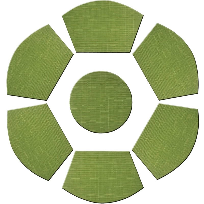 PIGCHCY Wedge Shaped Placemats Set of 6 with Centerpiece Round Mats Washable Kitchen Placemats Heat-Resistant Table Mats (Sage Green) - Image 5